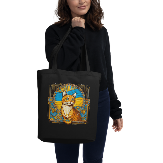 Eco Tote Bag Ukrainian Art Deco Cat Collection