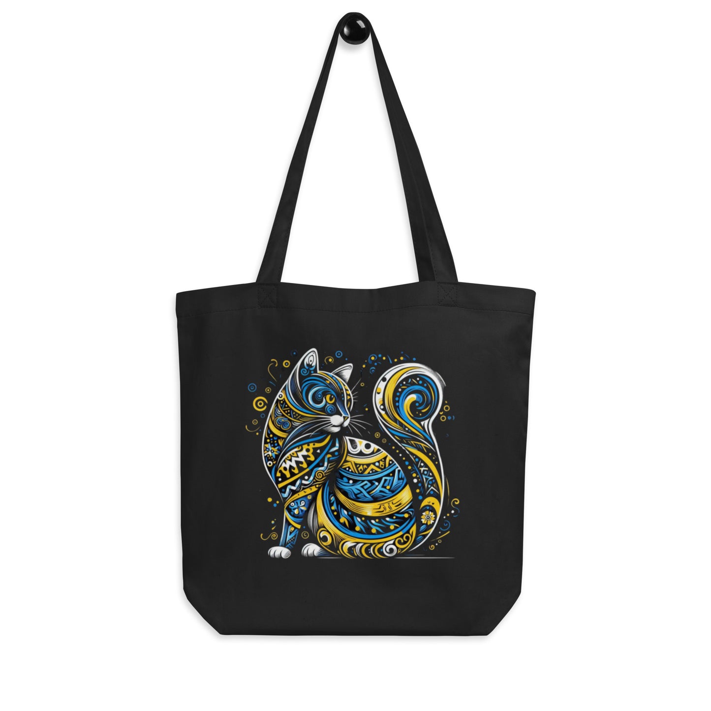 Eco Tote Bag Ukrainian Ornament Cat