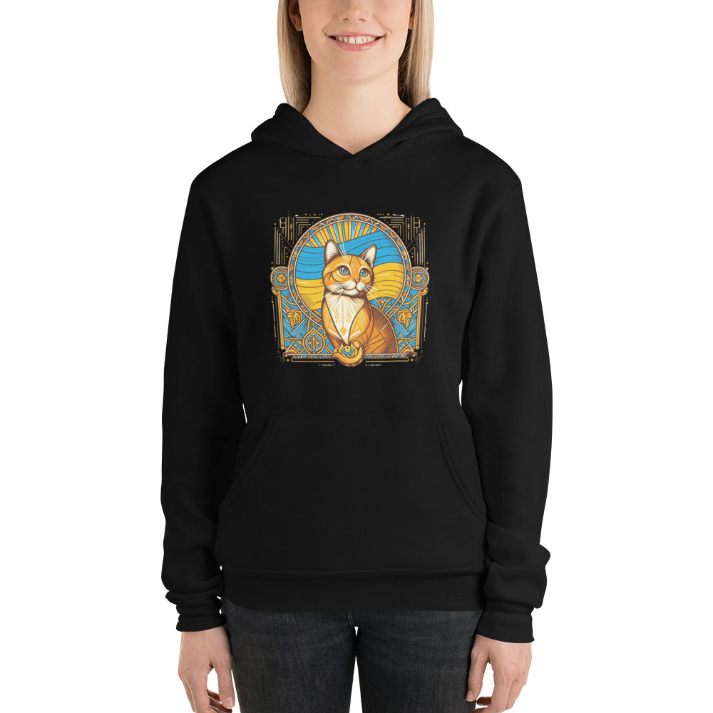 Unisex hoodie Ukrainian Art Deco Cat