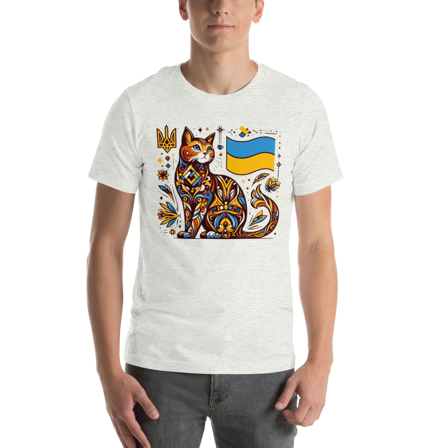 Men t-shirt Ukrainian Art Deco Cat Collection