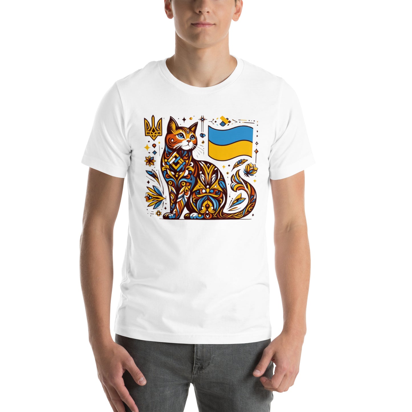 Men t-shirt Ukrainian Art Deco Cat Collection