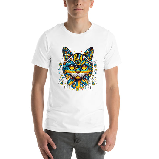 Men t-shirt Ukrainian Symbol Cat Print