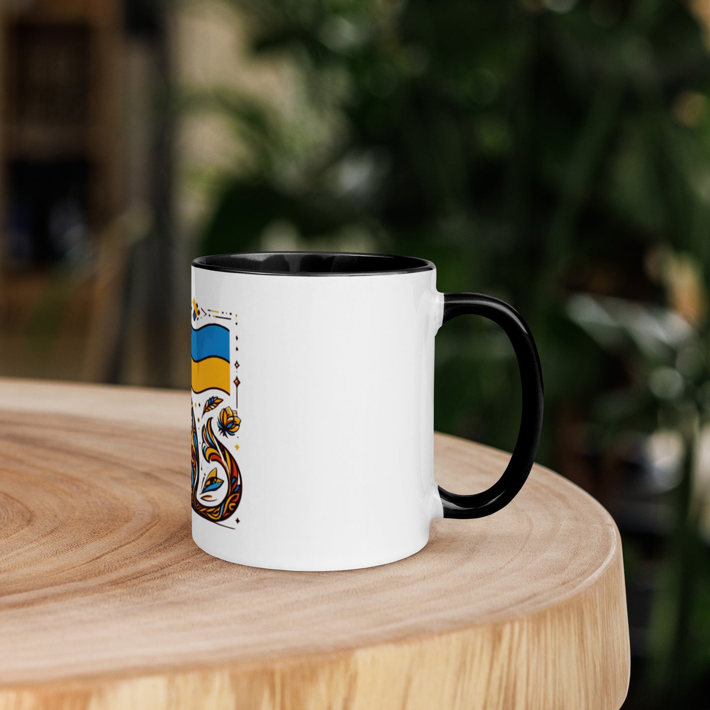 Mug with Color Inside Ukrainian Cat with Flag