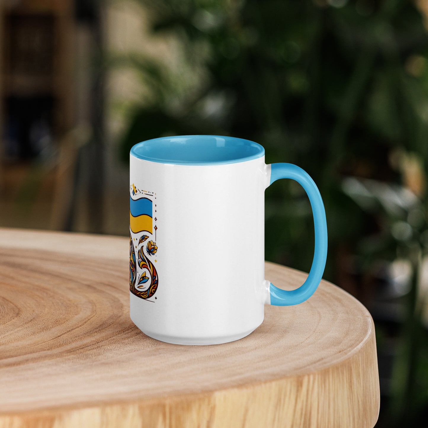 Mug with Color Inside Ukrainian Cat with Flag