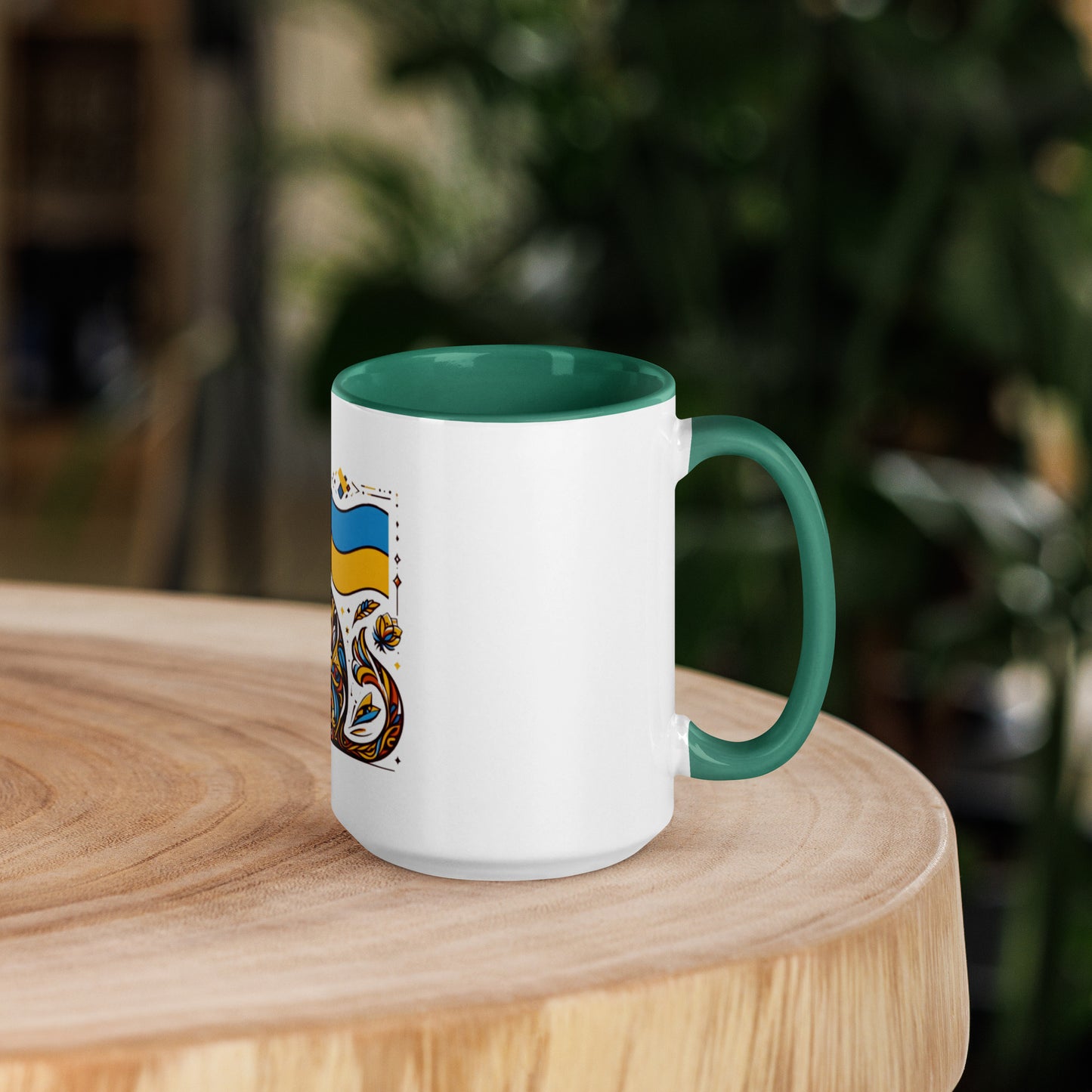 Mug with Color Inside Ukrainian Cat with Flag