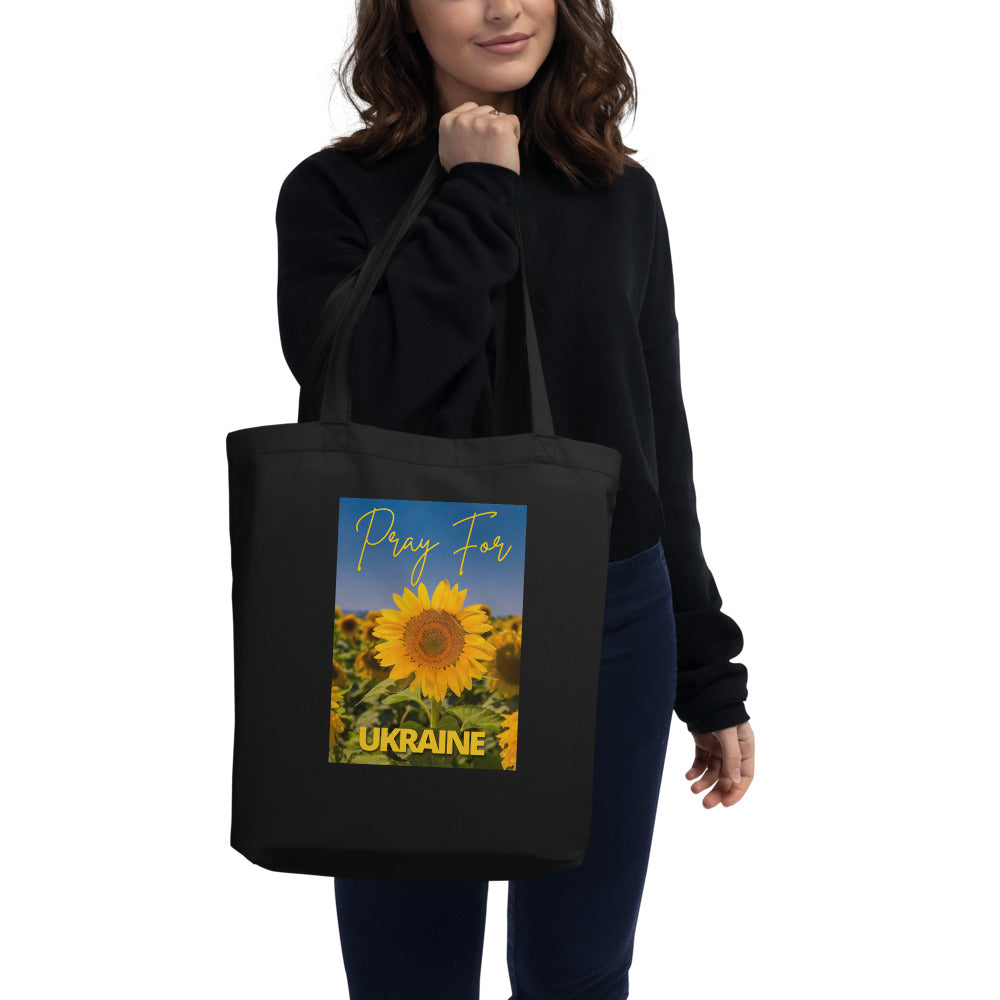 Eco Canvas Large Tote Bag for Women PRAY FOR UKRAINE