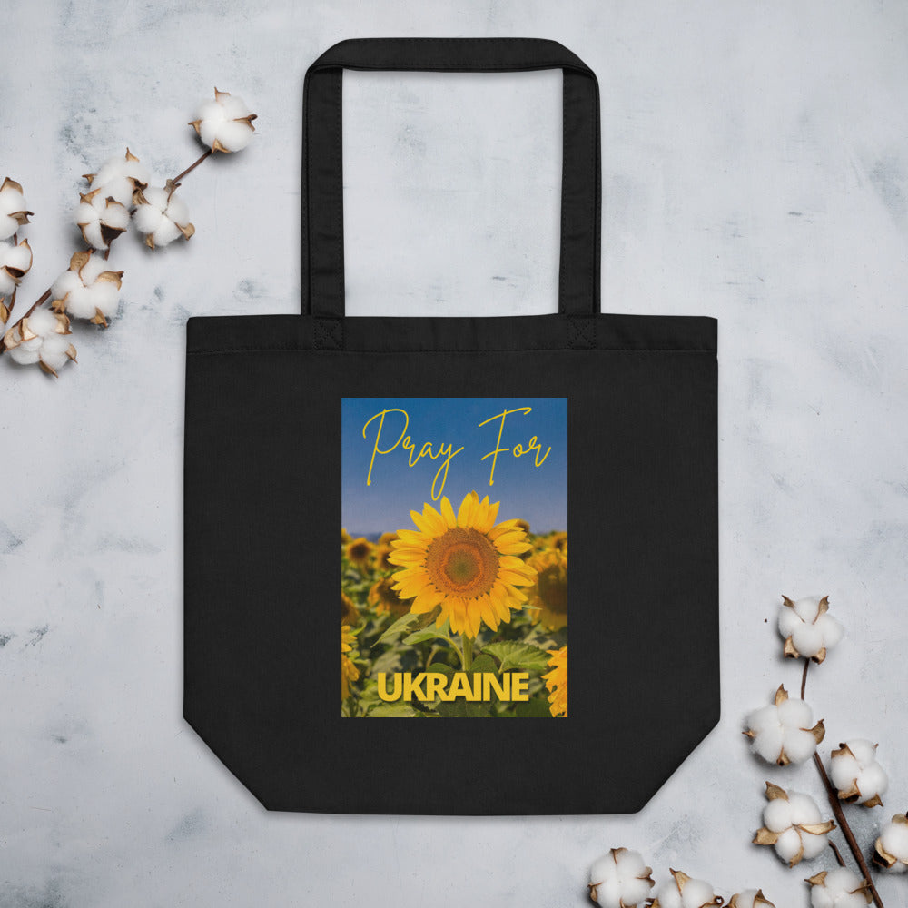 Eco Canvas Large Tote Bag for Women PRAY FOR UKRAINE