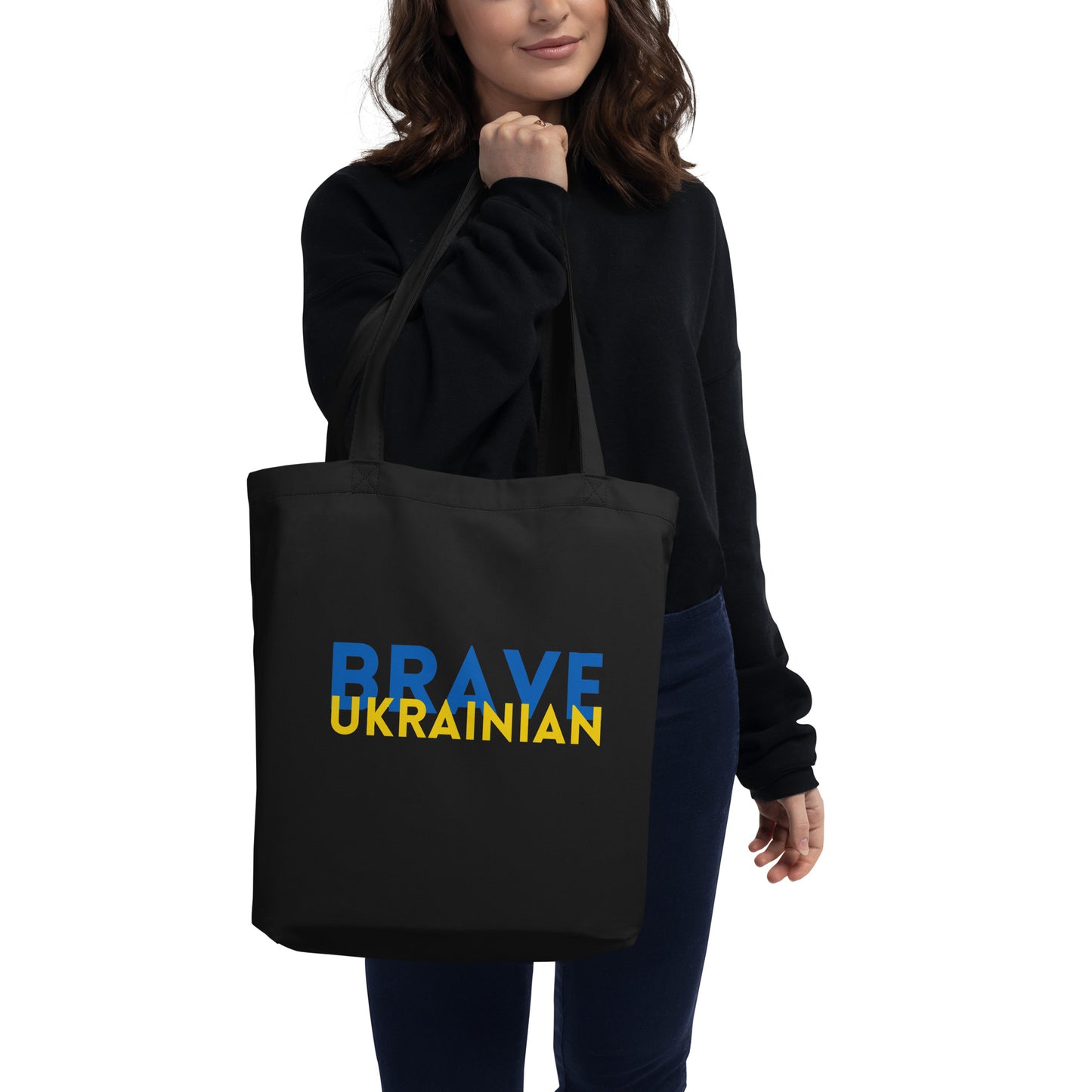 Eco Canvas Large Tote Bag for Women BRAVE UKRAINIAN