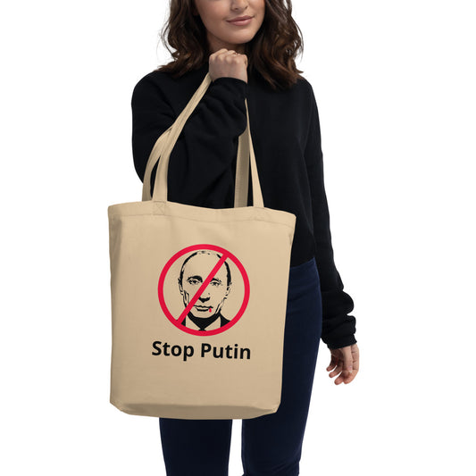 Eco Canvas Large Tote Bag for Women STOP PUTIN