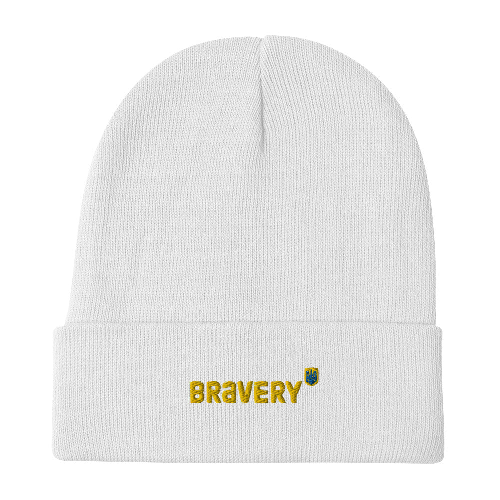 Embroidered Beanie BRAVERY Ukrainain Symbol Clothing