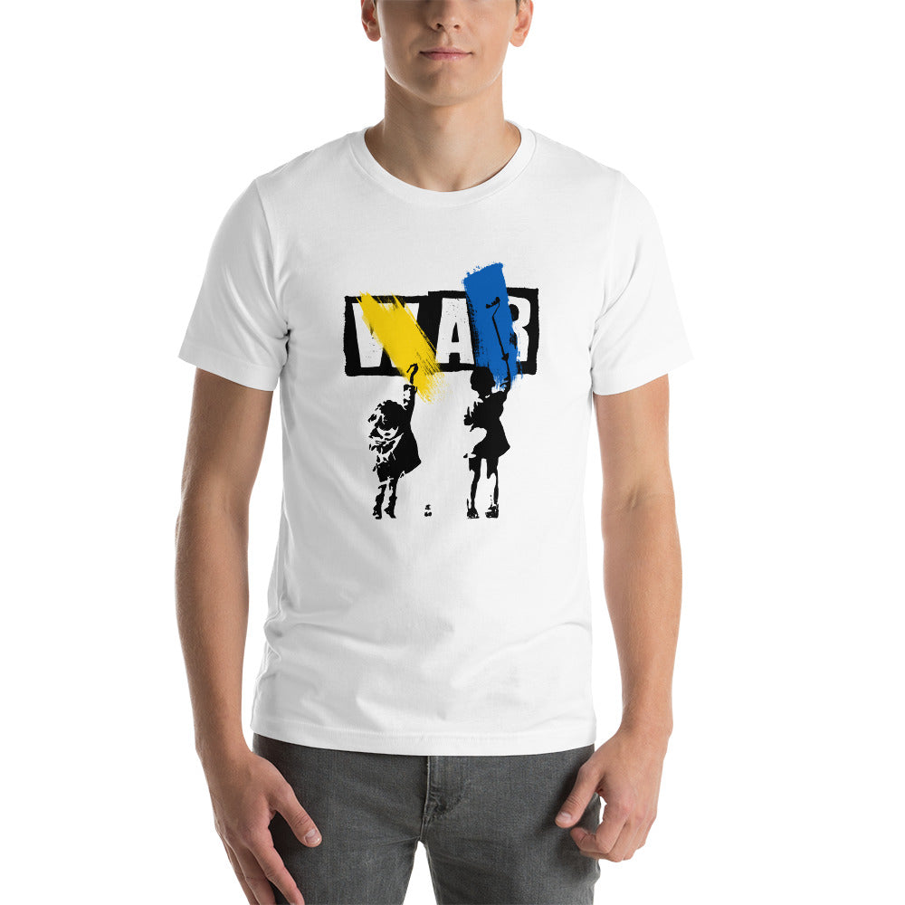 Unisex T-shirt Ukrainian No War+Kids, 100% Soft Cotton