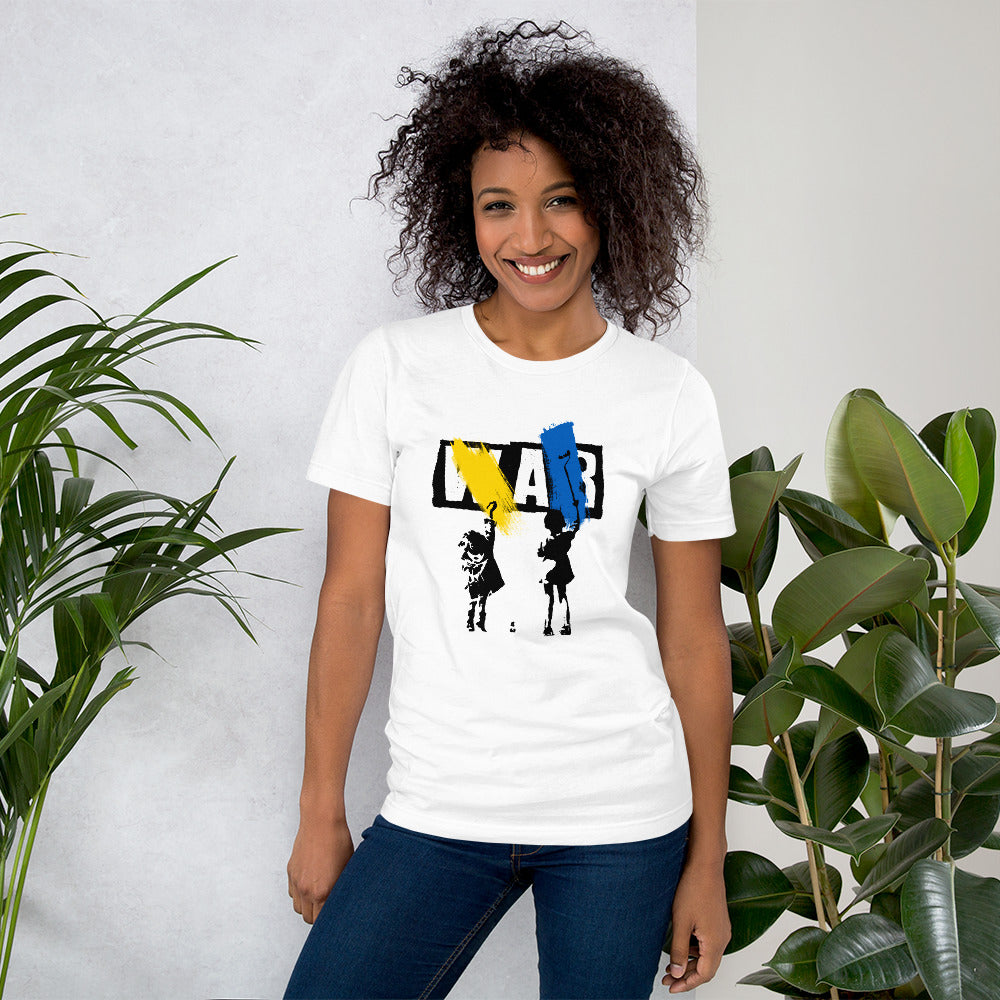 Unisex T-shirt Ukrainian No War+Kids, 100% Soft Cotton