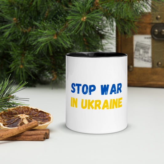 Ceramic Coffee Mug, 11 oz, Color Inside STOP WAR IN UKRAINE