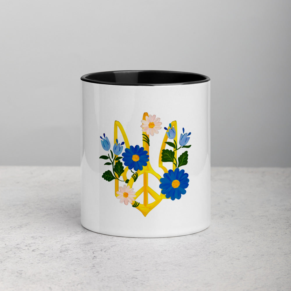 Ceramic Coffee Mug, 11 oz, Color Inside UKRAINIAN COAT OF ARMS
