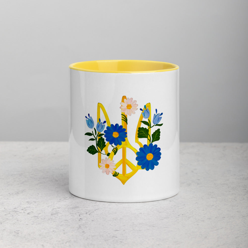 Ceramic Coffee Mug, 11 oz, Color Inside UKRAINIAN COAT OF ARMS