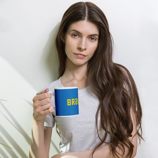 Ceramic Coffee Mug BRAVERY Ukrainian Colors